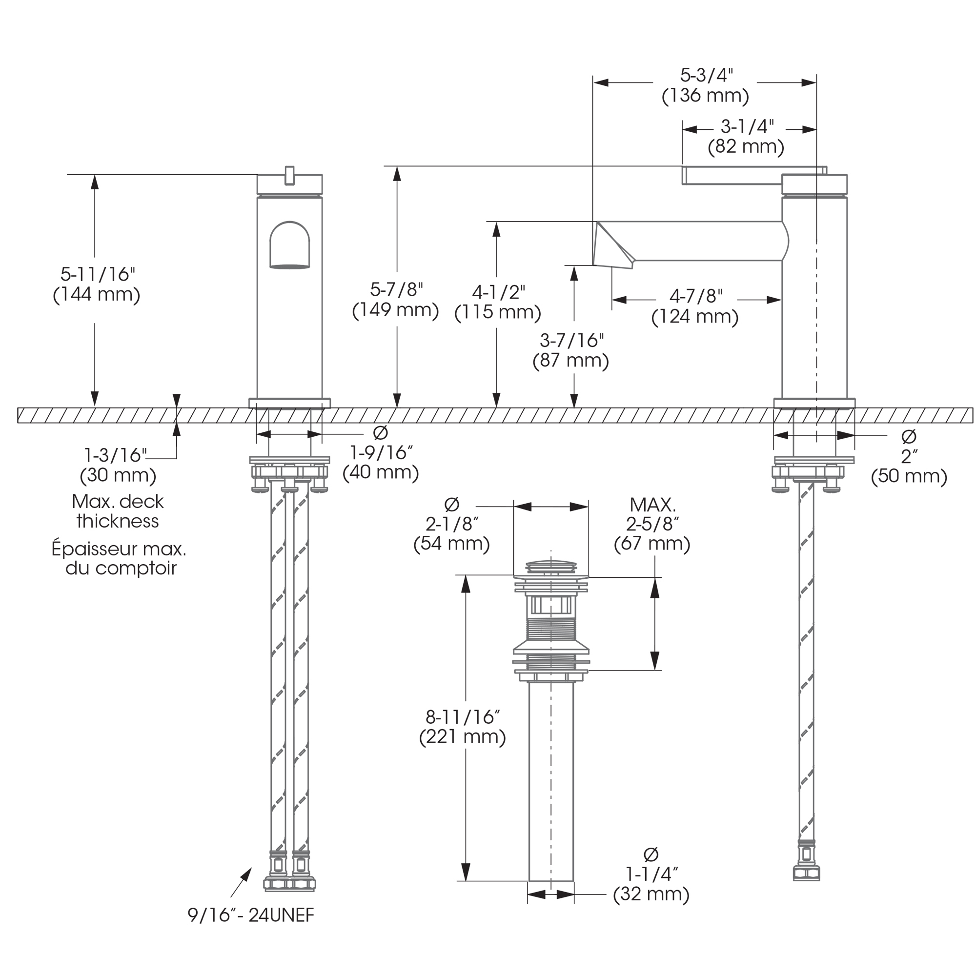 Lavatory Sink Faucet with Volume Control Belanger