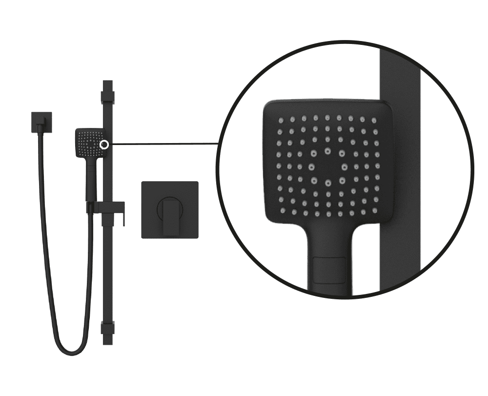 Collection de douche AXO – Une robinetterie géométrique au design contemporain, avec des lignes droites et des angles précis. Son style minimaliste apporte élégance et raffinement à toute salle de bain moderne. Idéale pour un aménagement chic et épuré.